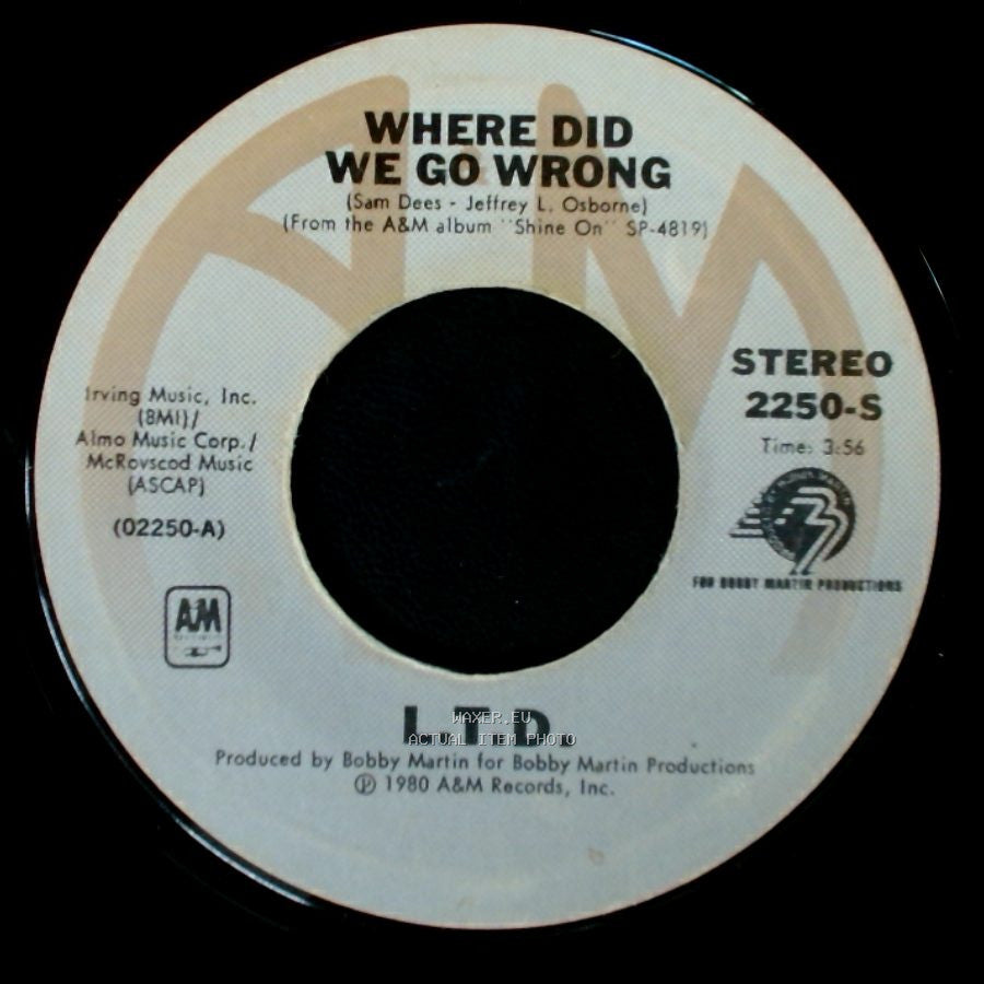 L.T.D. - Where Did We Go Wrong / Stand Up L.T.D. side A