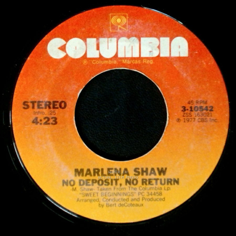 Marlena Shaw - Yu-Ma/Go Away Little Boy / No Deposit, No Return side B