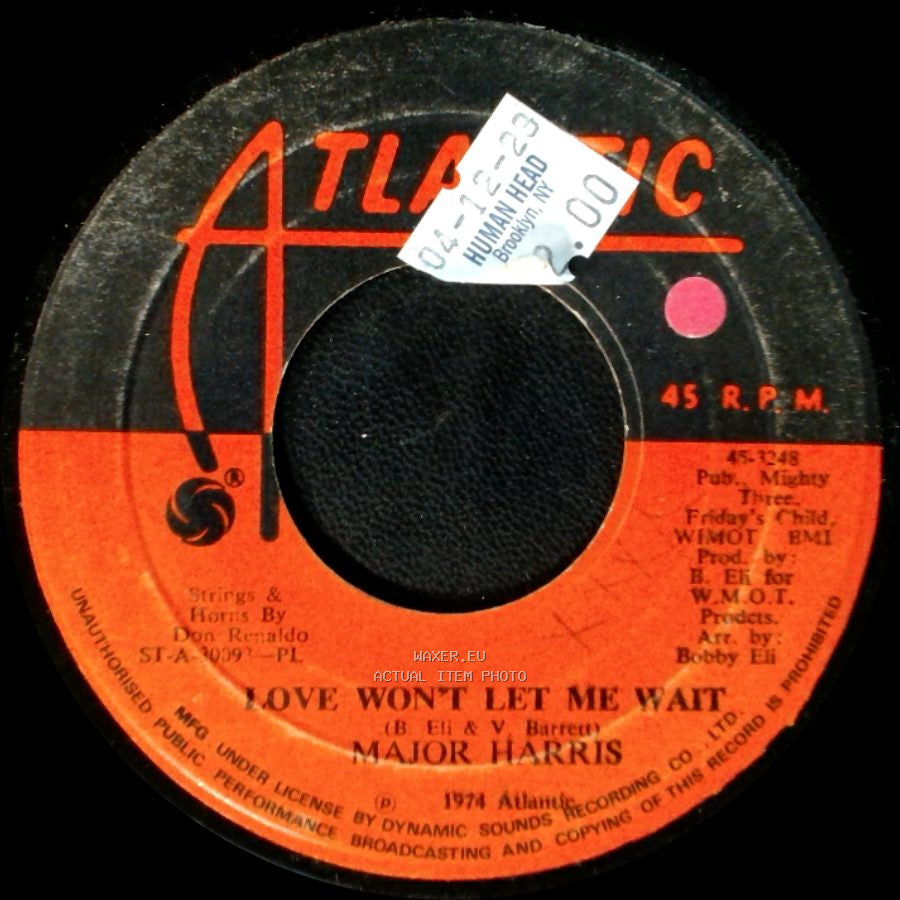 Major Harris - Love Won't Let Me Wait / After Loving You side A