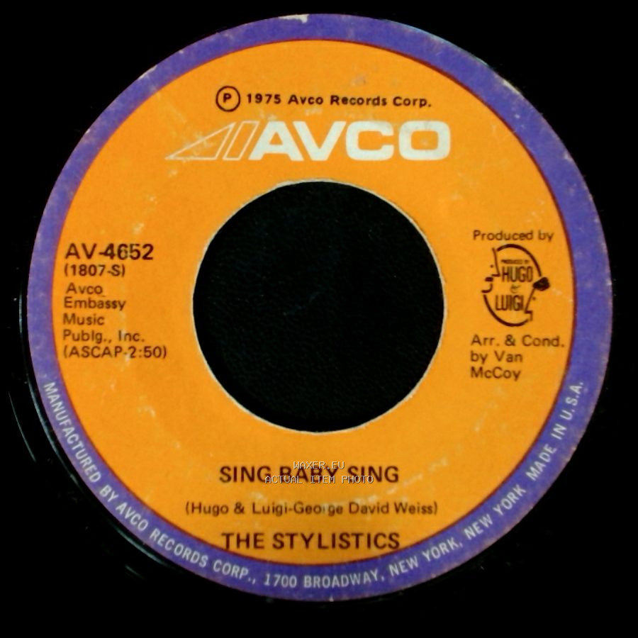 The Stylistics - Sing Baby Sing / Thank You Baby side A