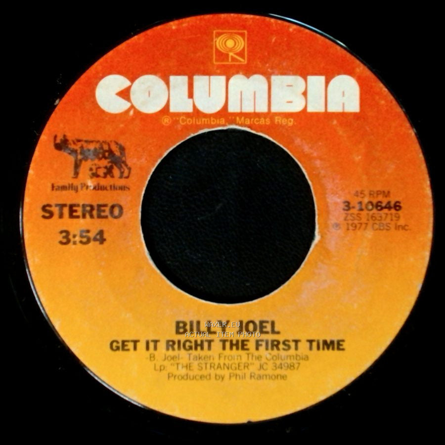 Billy Joel - Get It Right The First Time / Just The Way You Are side A