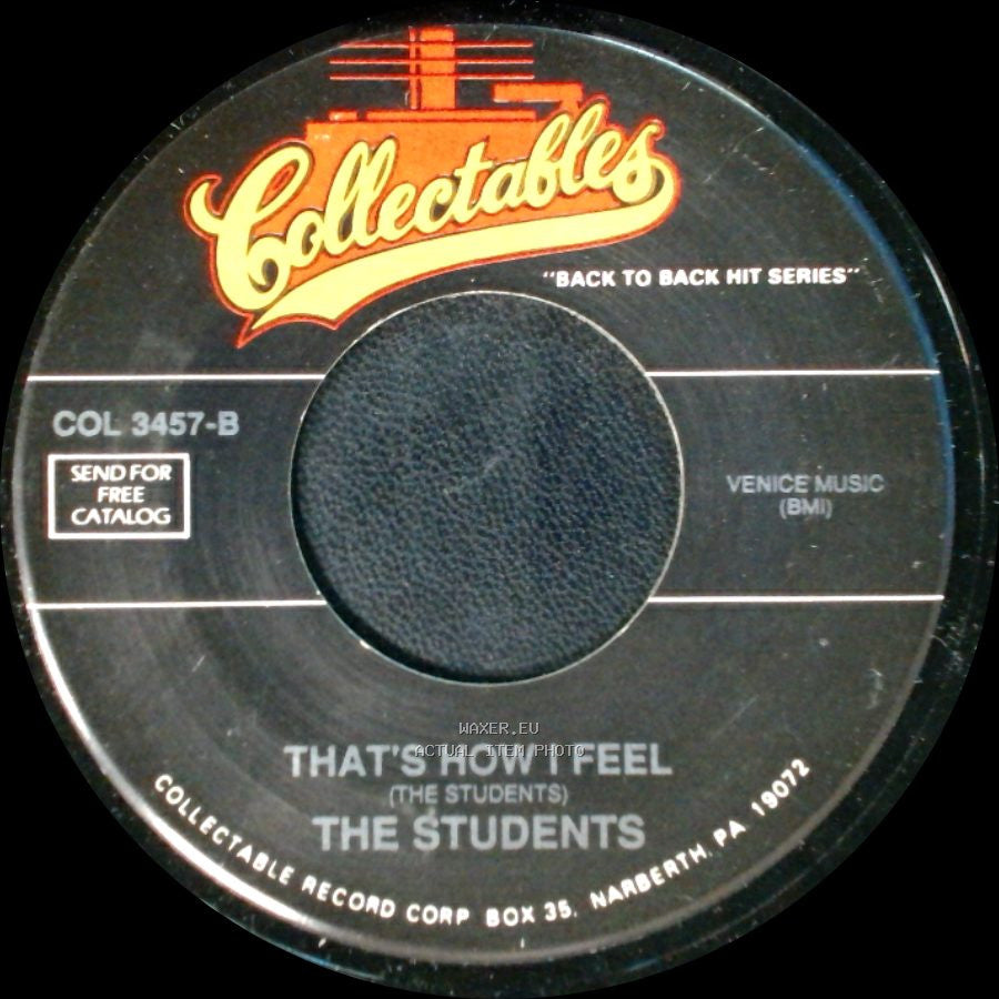 The Students - My Vow To You (The Students) / That's How I Feel side B