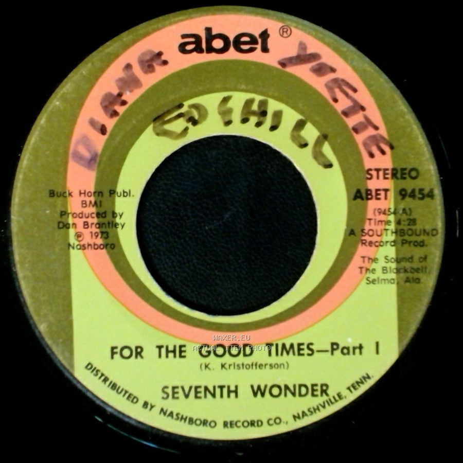 Seventh Wonder - For The Good Times - Part Ii / For The Good Times - Part I side B