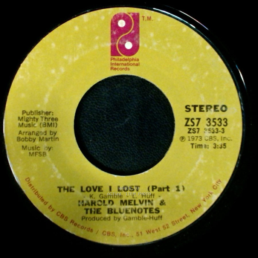 Harold Melvin & The Bluenotes - The Love I Lost (Part 2) / The Love I Lost (Part 1) side B