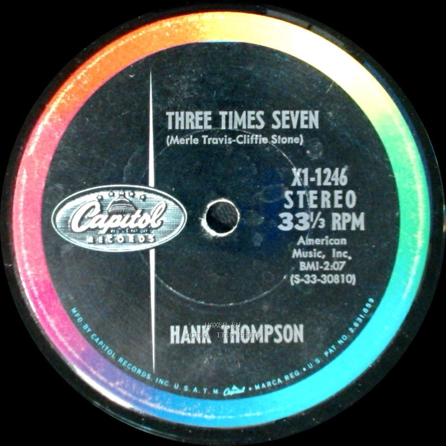 Hank Thompson - I'll Be A Bachelor Till I Die / Three Times Seven side B