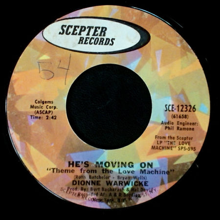 Dionne Warwicke - Amanda / He's Moving On "Theme From The Love Machine" side B