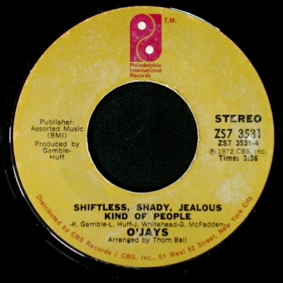 O'jays - Shiftless, Shady, Jealous Kind Of People / Time To Get Down side A