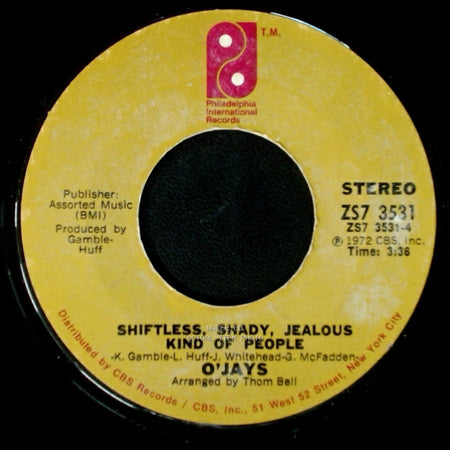 O'jays - Shiftless, Shady, Jealous Kind Of People / Time To Get Down side A