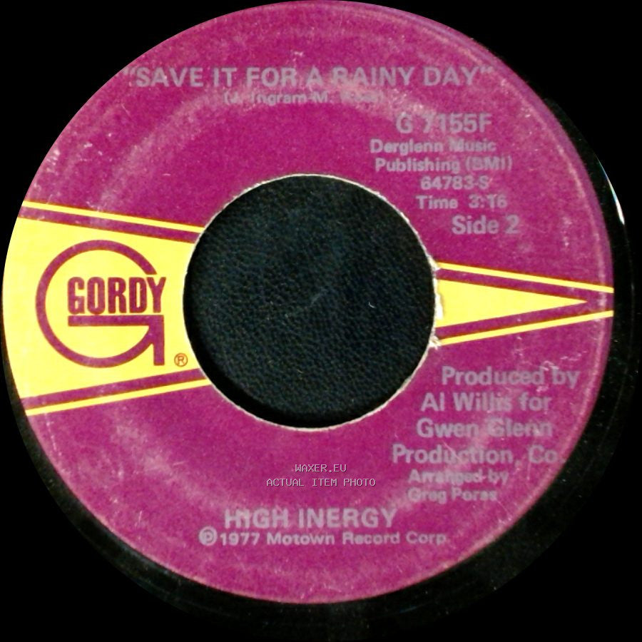 High Inergy - You Can't Turn Me Off (In The Middle Of Turning Me On) / Save It For A Rainy Day side B