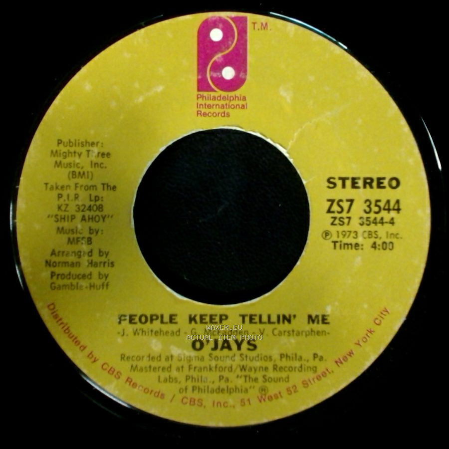 O'jays - People Keep Tellin' Me / For The Love Of Money side A