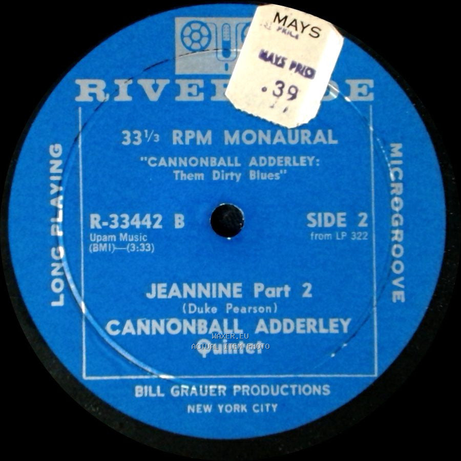 Cannonball Adderley Quintet - Jeannine Part 1 / Jeannine Part 2 side B