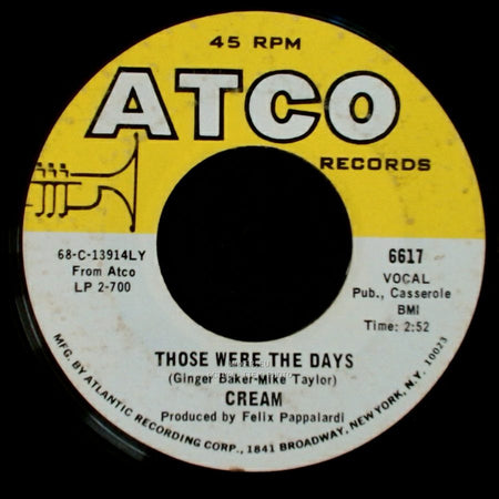 Cream - White Room / Those Were The Days side B