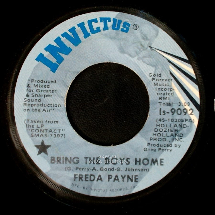 Freda Payne - Bring The Boys Home / I Shall Not Be Moved side A