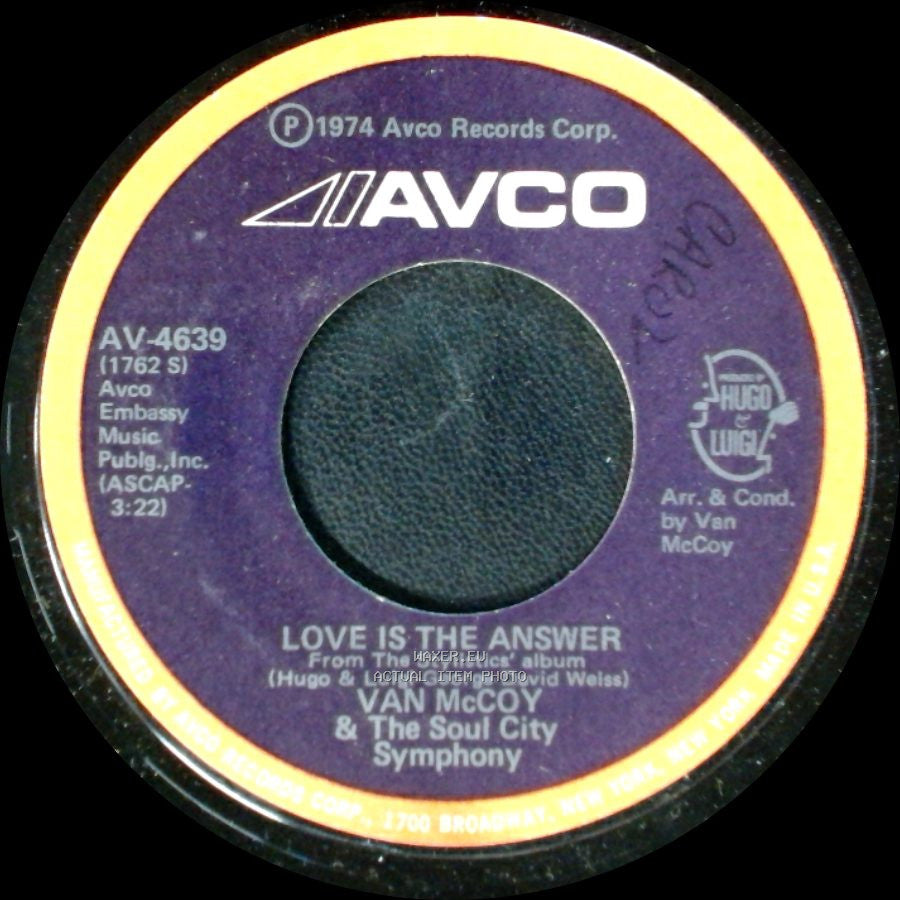 Van Mccoy & The Soul City Symphony - Love Is The Answer / Killing Me Softly side A