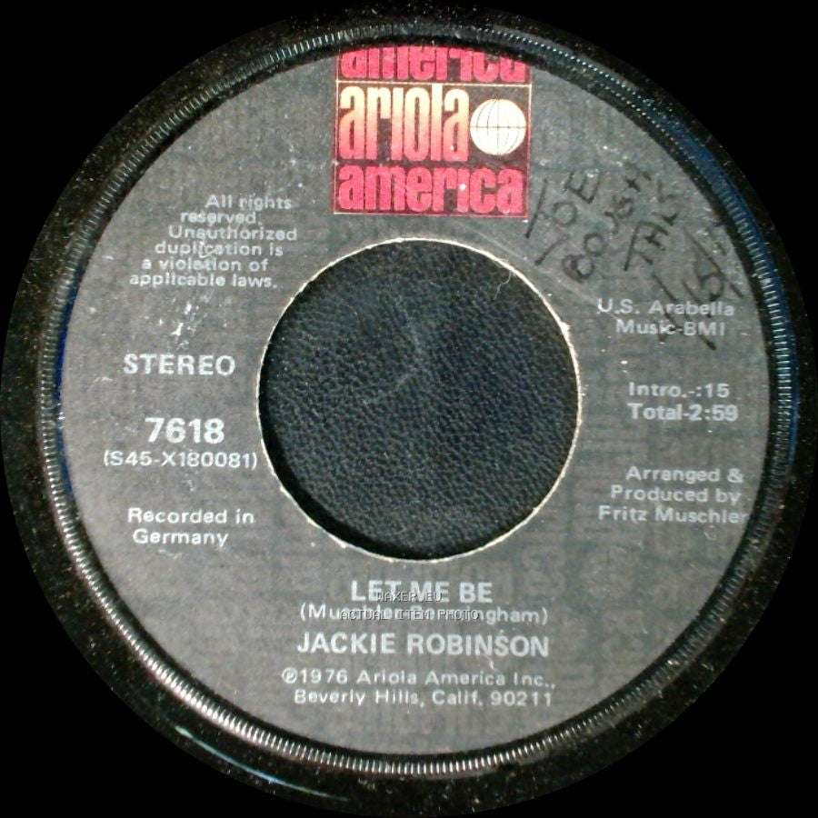 Jackie Robinson - Let Me Be / Movin' Like A Superstar side A