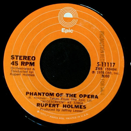 Rupert Holmes - Phantom Of The Opera / Our National Pastime side B