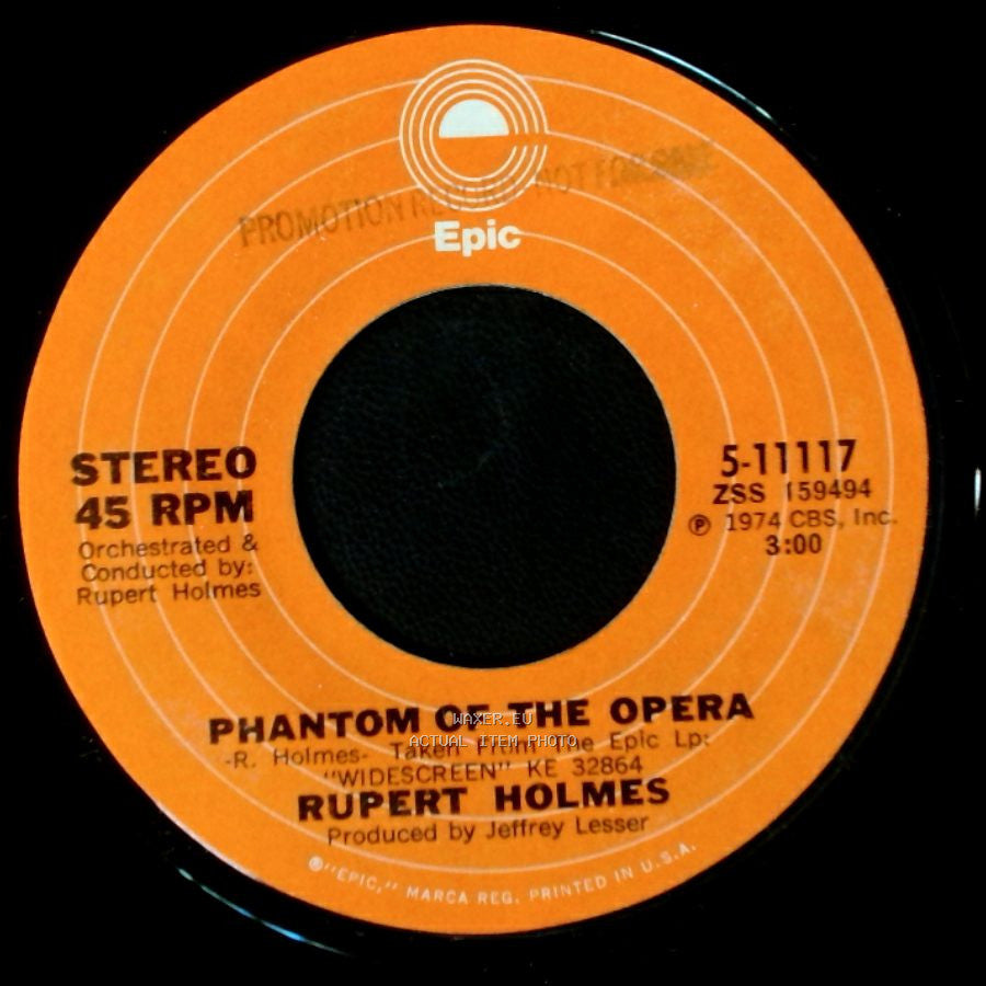 Rupert Holmes - Phantom Of The Opera / Our National Pastime side B