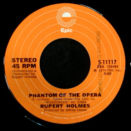 Rupert Holmes - Phantom Of The Opera / Our National Pastime side B
