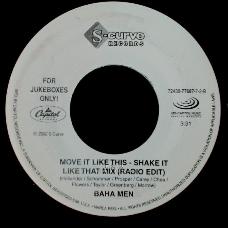 Baha Men - Move It Like This - Shake It Like That Mix (Radio Edit) / Move It Like This (Radio Edit) side A