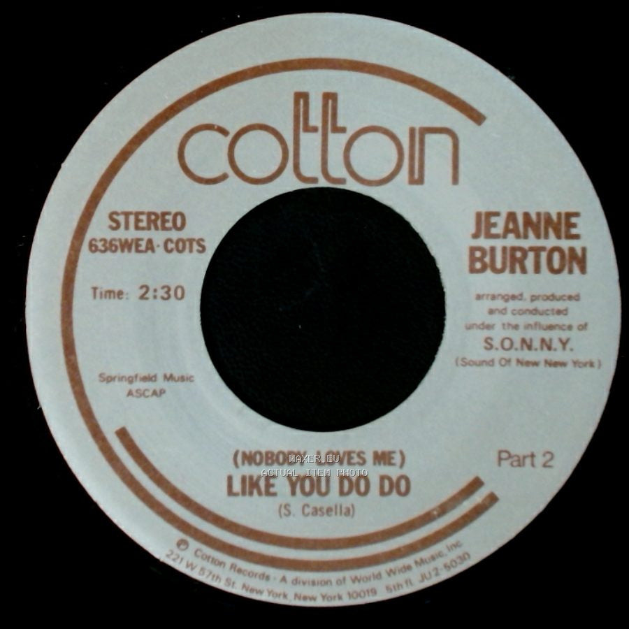 Jeanne Burton - (Nobody Loves Me) Like You Do Do / (Nobody Loves Me) Like You Do Do side B