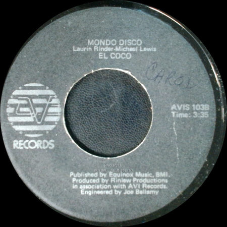 El Coco / Mondo Disco Laurin Rinder-Michael Lewis - Heartbeat Parts 1 & 2 / El Coco side B