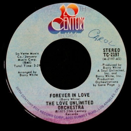 The Love Unlimited Orchestra - Forever In Love / Only You Can Make Me Blue side A