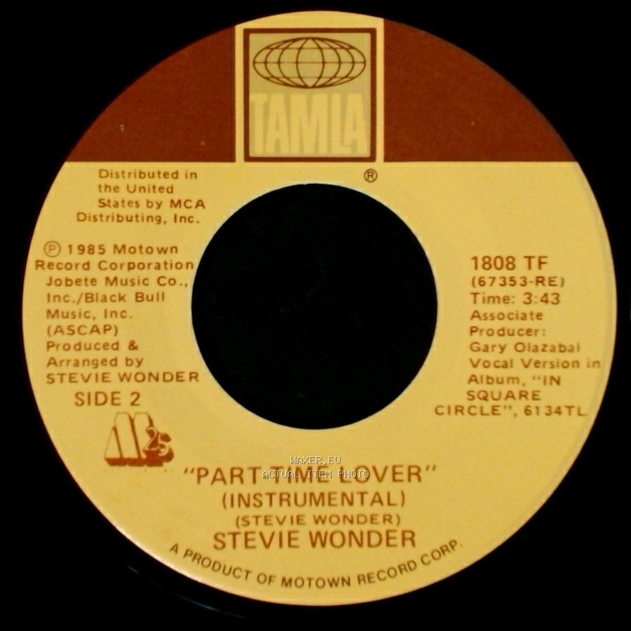 Stevie Wonder - Part-Time Lover / Part-Time Lover (Instrumental) side B