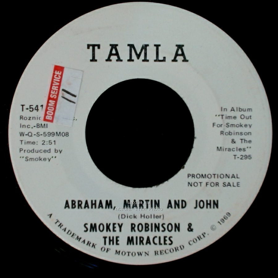 Smokey Robinson & The Miracles - Abraham, Martin And John / Abraham, Martin And John side A