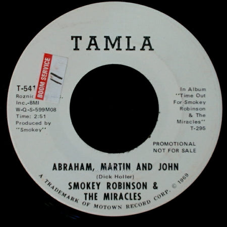 Smokey Robinson & The Miracles - Abraham, Martin And John / Abraham, Martin And John side A