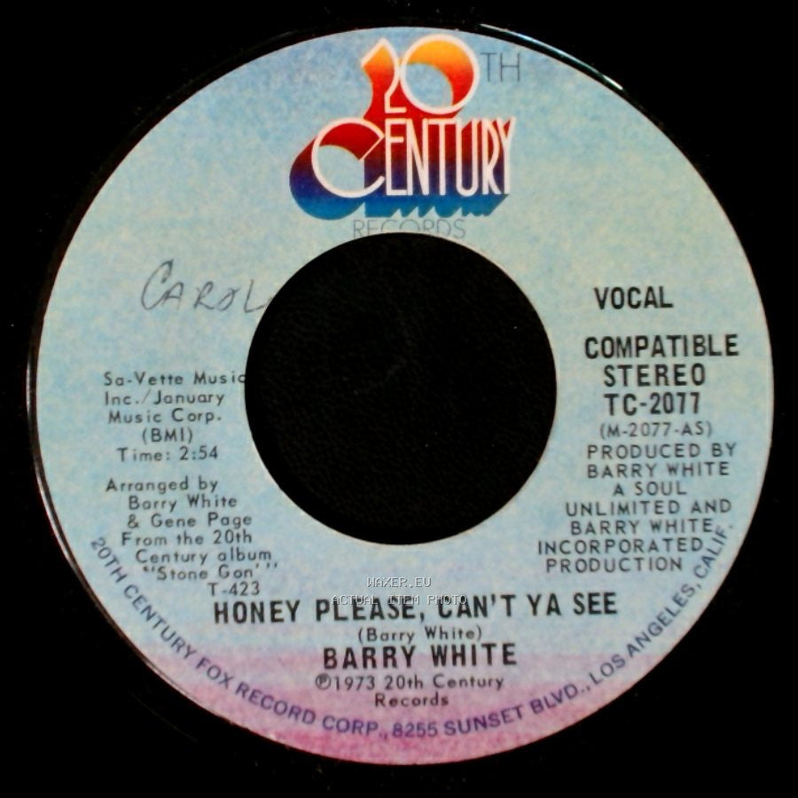 Barry White - Honey Please, Can't Ya See / Honey Please, Can't Ya See side A
