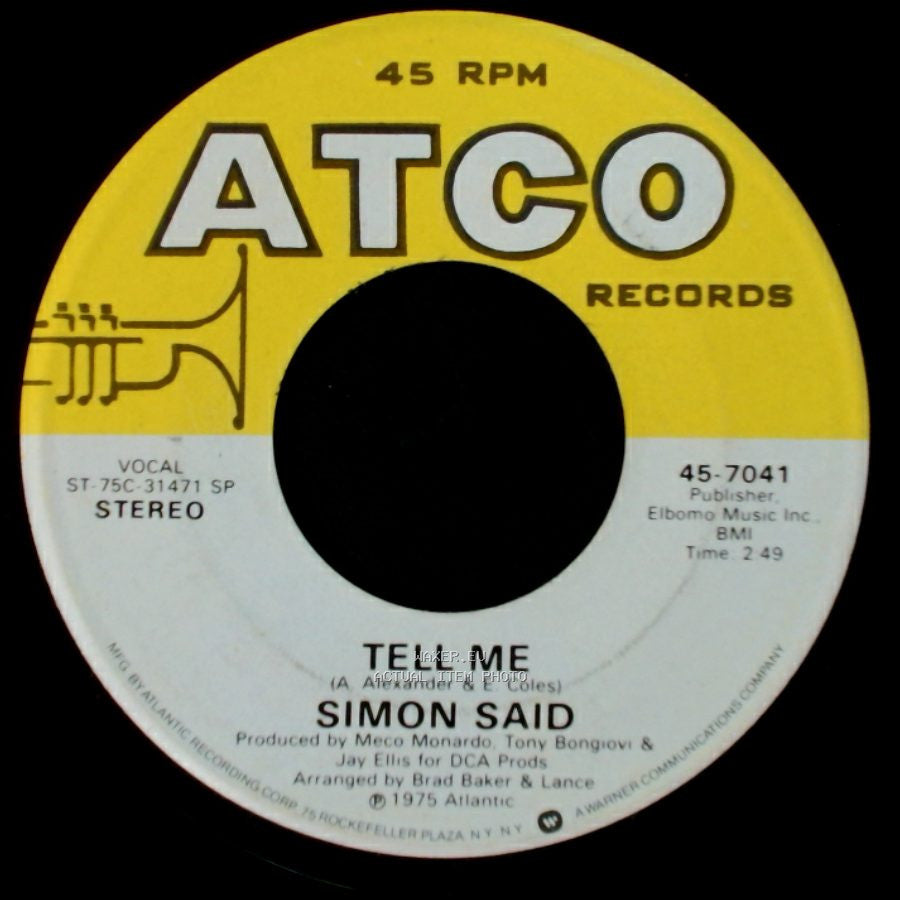 Simon Said - Tell Me / Smile side A