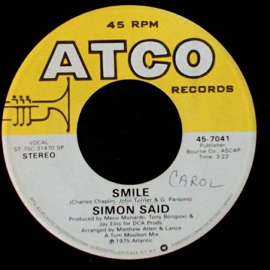 Simon Said - Tell Me / Smile side B