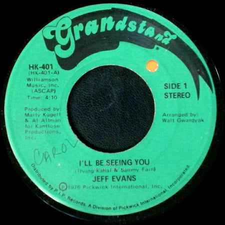 Jeff Evans - I'll Be Seeing You / I'll Be Seeing You (Instrumental) side A