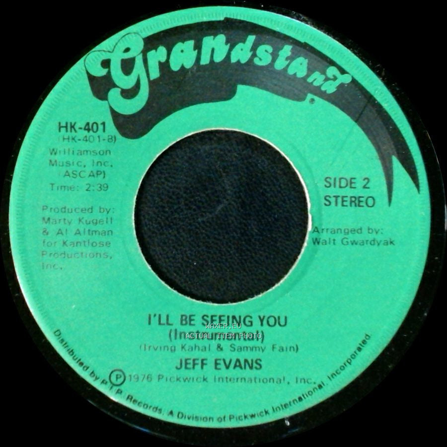 Jeff Evans - I'll Be Seeing You / I'll Be Seeing You (Instrumental) side B