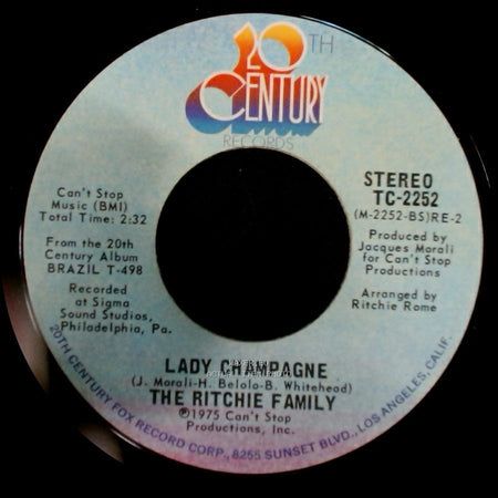 The Ritchie Family - I Want To Dance With You (Dance With Me) / Lady Champagne side B