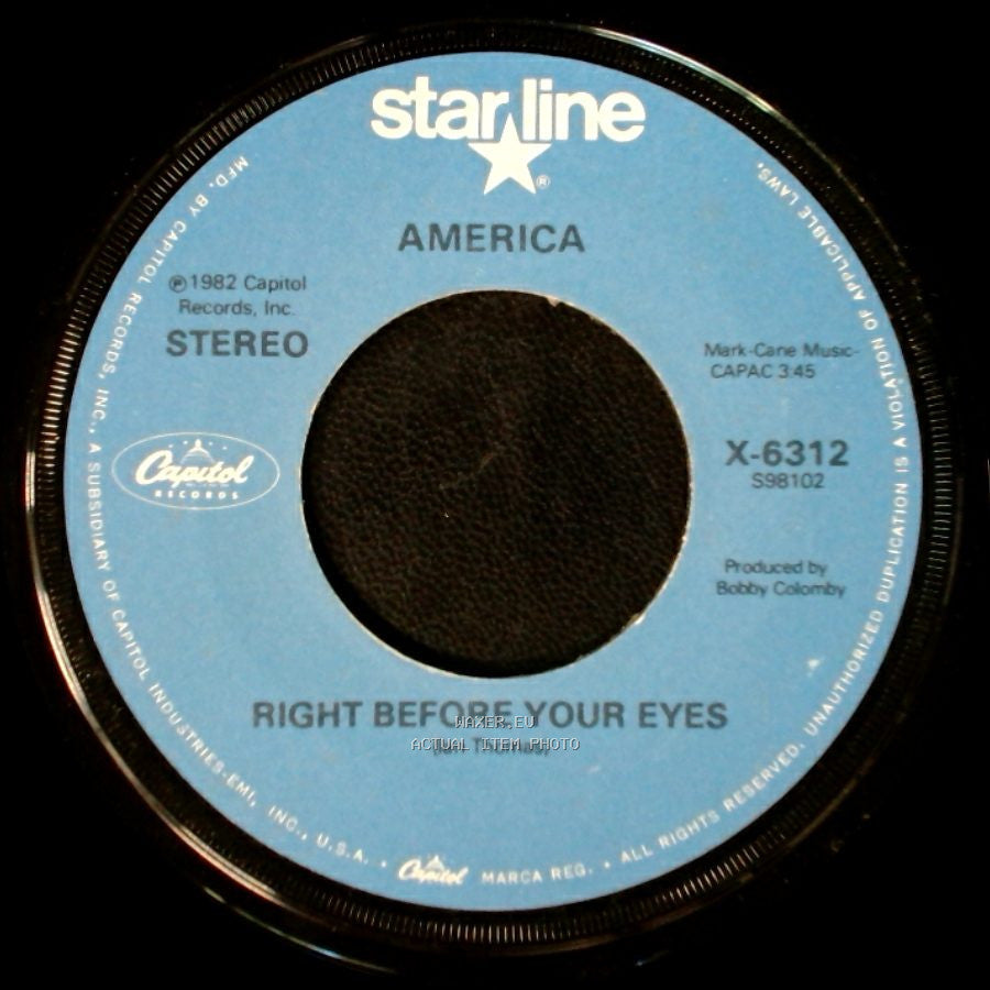 America - You Can Do Magic / Right Before Your Eyes side B
