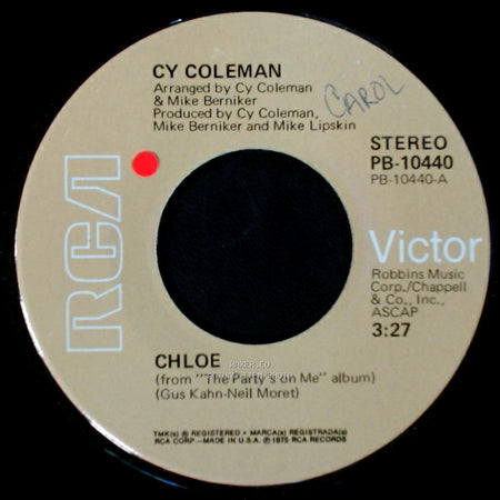 Cy Coleman - Bring Back Those Good Old Days / Chloe side B
