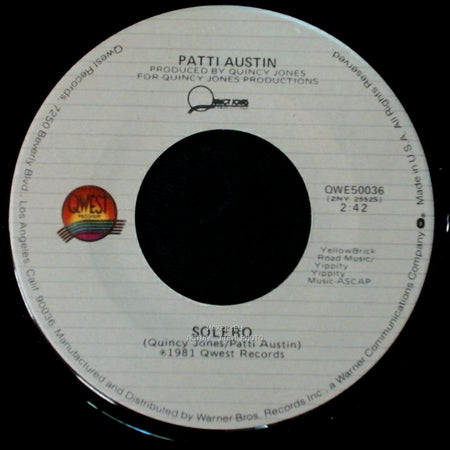Patti Austin - Solero / Baby, Come To Me side A