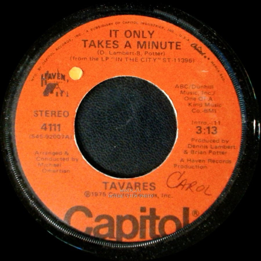 Tavares - I Hope She Chooses Me / It Only Takes A Minute side B