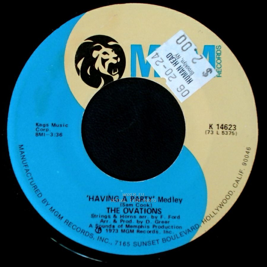 The Ovations - 'having A Party' Medley / Just Too Good To Be True side A