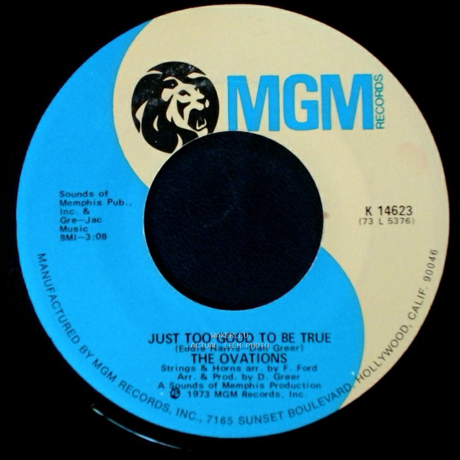 The Ovations - 'having A Party' Medley / Just Too Good To Be True side B
