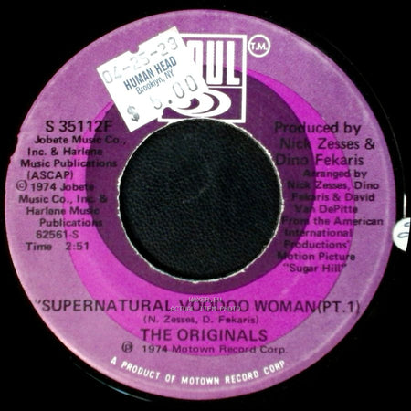 The Originals - Supernatural Voodoo Woman (Pt. Ii) / Supernatural Voodoo Woman (Pt.1) side B