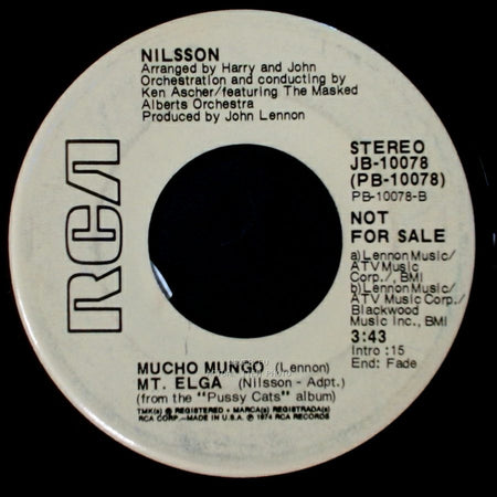 Nilsson - Subterranean Homesick Blues / Mucho Mungo / Mt. Elga side B