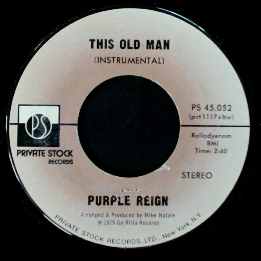 Purple Reign - This Old Man / This Old Man (Instrumental) side B