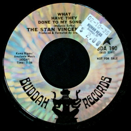 The Stan Vincent Thing / The Stan Vincents - I'm Back In Town / What Have They Done To My Song side B