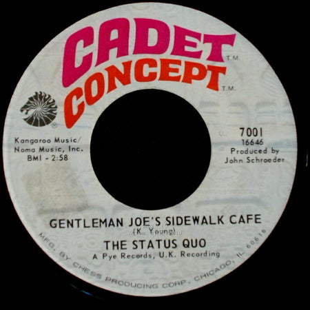 The Status Quo - Gentleman Joe's Sidewalk Cafe / Pictures Of Matchstick Men side A