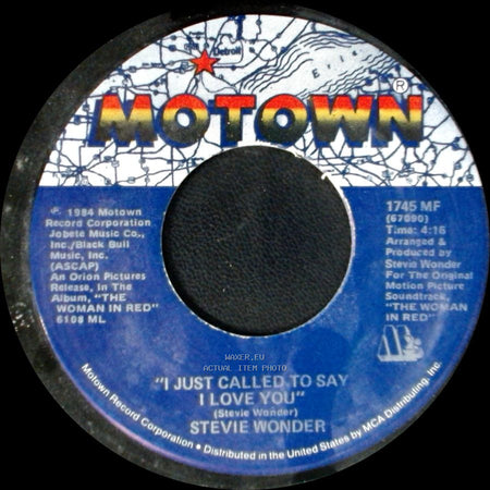 Stevie Wonder - I Just Called To Say I Love You (Instrumental) / I Just Called To Say I Love You side B