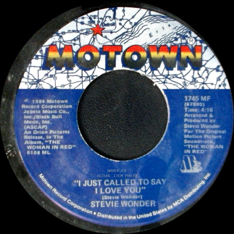 Stevie Wonder - I Just Called To Say I Love You (Instrumental) / I Just Called To Say I Love You side B