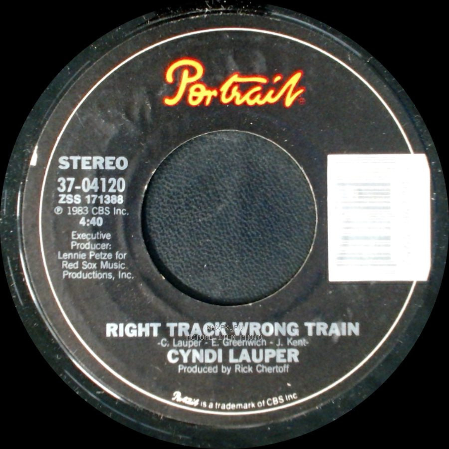 Cyndi Lauper - Girls Just Want To Have Fun / Right Track Wrong Train side B