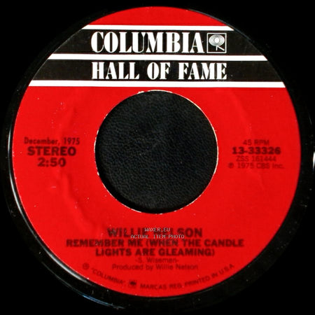 Willie Nelson - Blue Eyes Crying In The Rain / Remember Me (When The Candle Lights Are Gleaming) side B